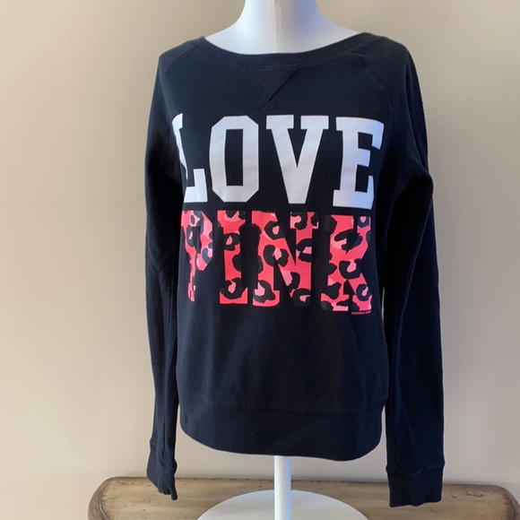 PINK VICTORIA’S SECRET LEOPARD PRINT SWEATSHIRT - Picture 2 of 10